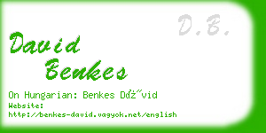 david benkes business card